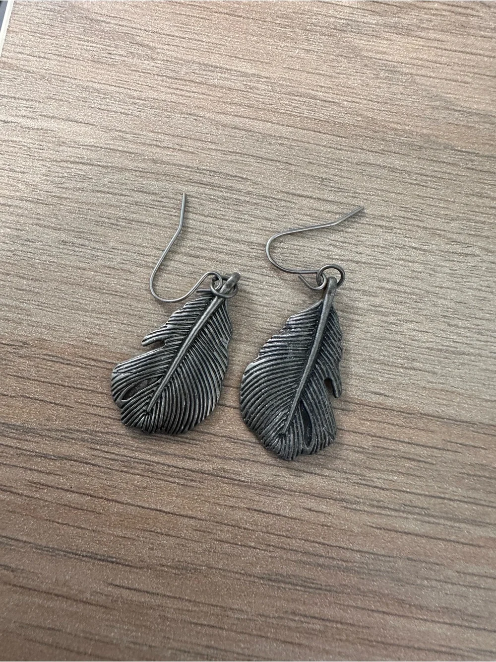 Feather Dangle Earrings in Silver Metal Women Jewelry